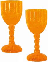 Set van 6x stuks horror kelk wijnglas/drinkbeker oranje pompoen - Gotische Halloween wijnglazen