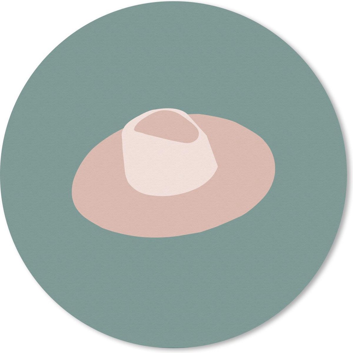Muismat rond 50x50 cm - Mousepad Zomer - Hoed - Groen - Ronde muismatten