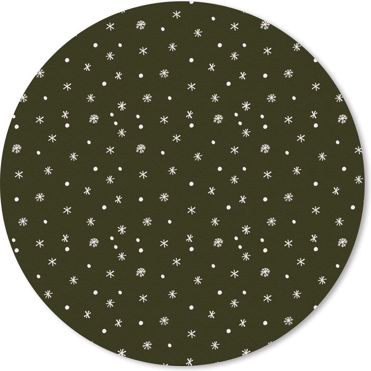 Muismat rond 30x30 cm - Mousepad Sneeuwvlok - Winter - Patronen - Ronde muismatten - Kerst - Cadeau - Kerstcadeau voor mannen en voor vrouwen