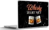 Laptop sticker - 13.3 inch - Whisky - Glazen - Spreuken bordjes - 31x22,5cm - Laptopstickers - Laptop skin - Cover