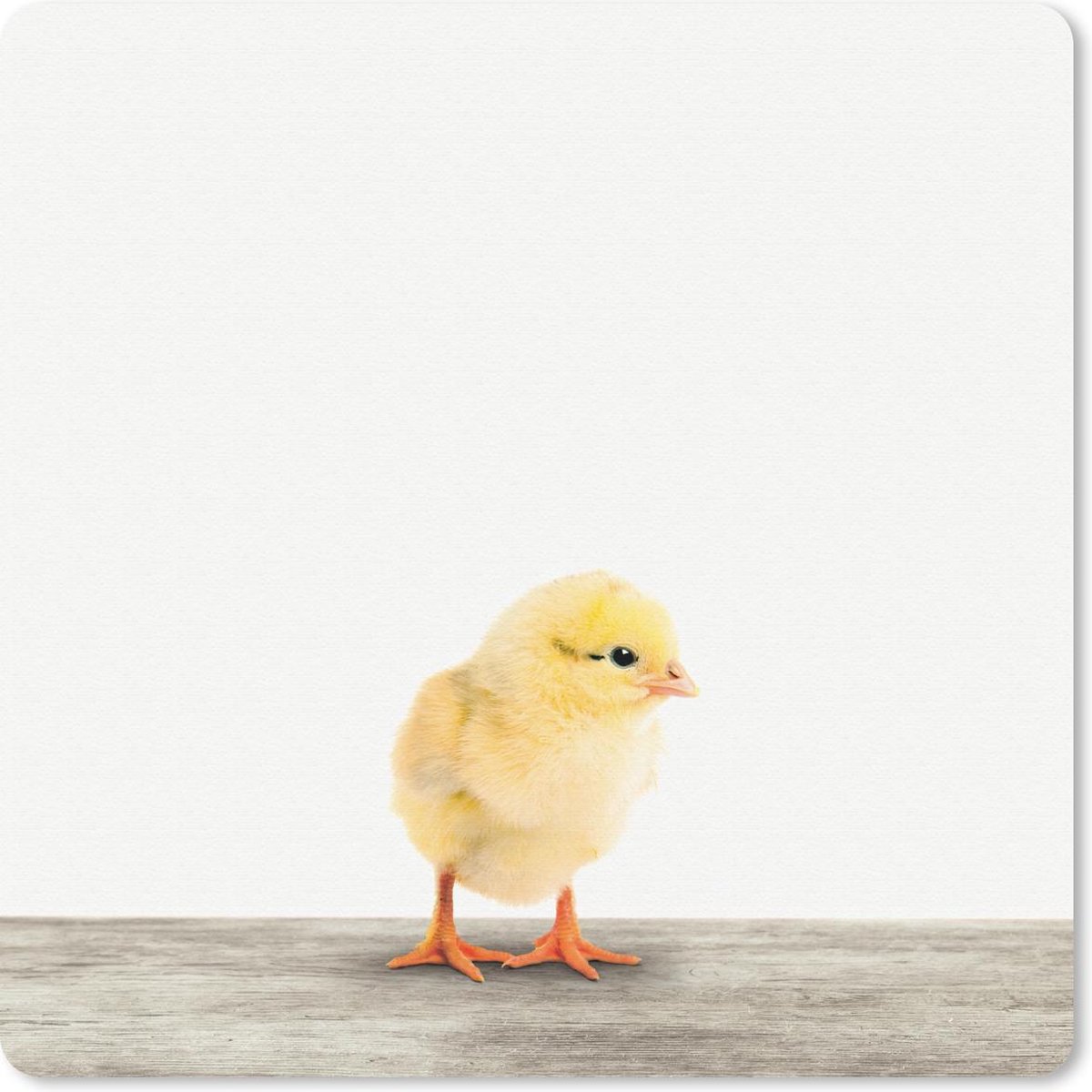Muismat 30x30 cm - Mousepad Dieren - Kuiken - Geel - Muismatten