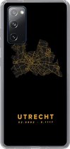 Geschikt voor Samsung Galaxy S20 FE hoesje - Utrecht - Kaart - Nederland - Black and gold - Siliconen Telefoonhoesje