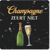 Muismat Klein - Champagne - Fles - Glas - 20x20 cm - Vaderdag cadeau - Geschenk - Cadeautje voor hem - Tip - Mannen