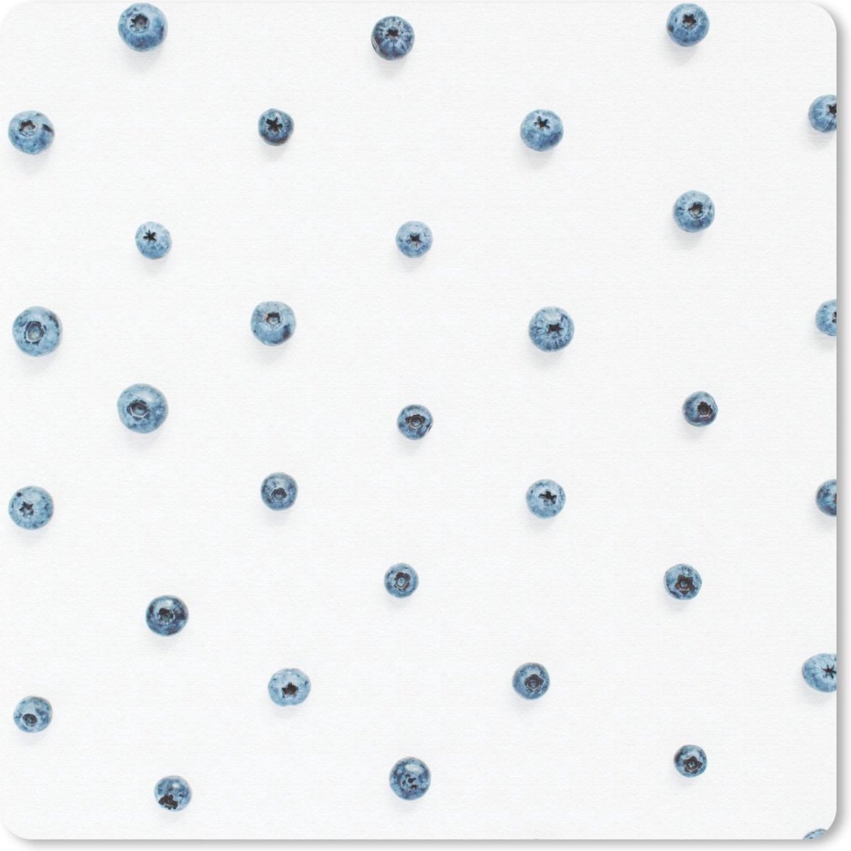 Muismat 20x20 cm - Mousepad Zomer - Bes - Blauw - Muismatten