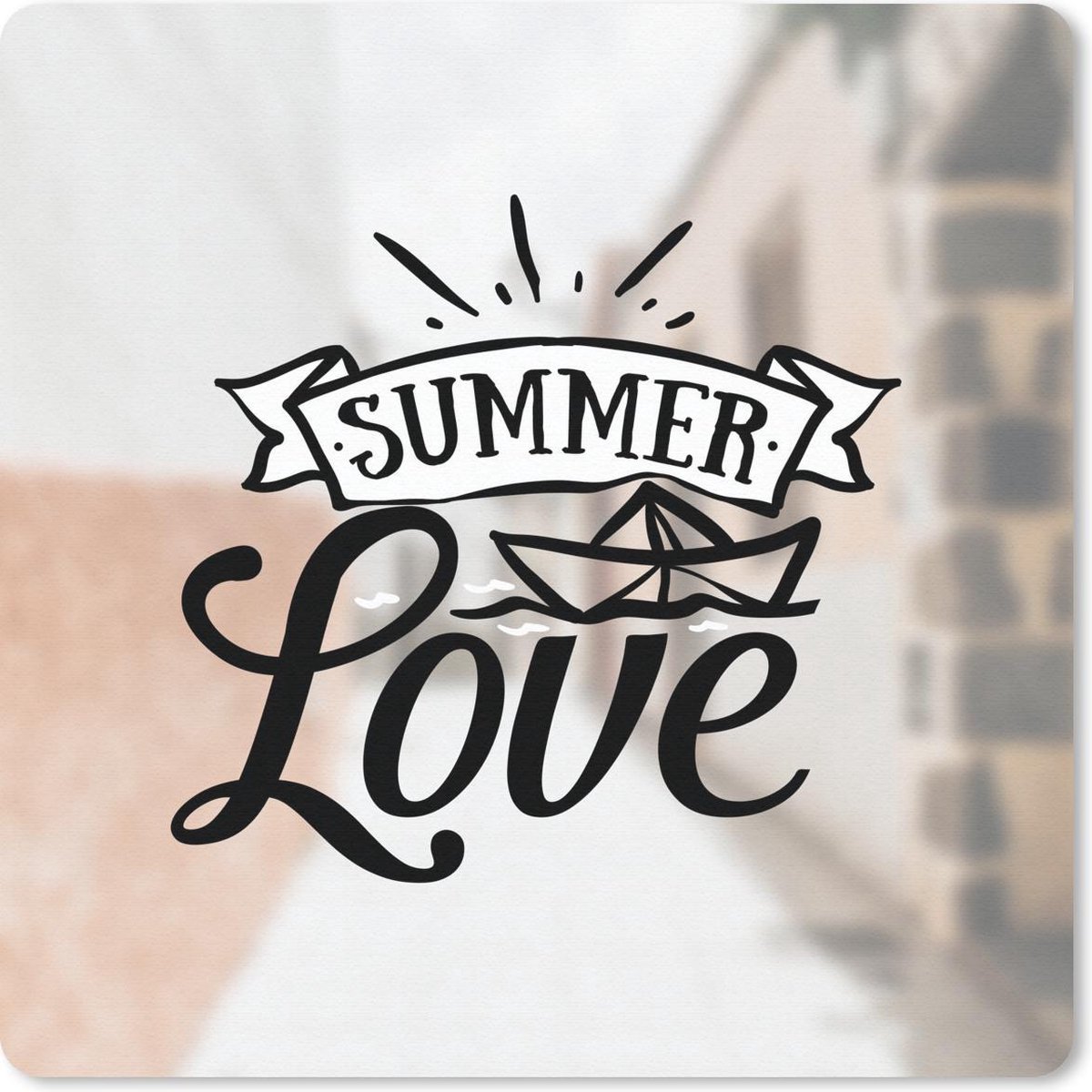 Muismat 20x20 cm - Mousepad Zomer - Quote - Zwart - Muismatten