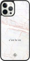 iPhone 12 Pro hoesje glass - C'est la vie | Apple iPhone 12 Pro  case | Hardcase backcover zwart