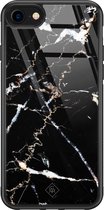 iPhone SE 2020 hoesje glass - Marmer zwart | Apple iPhone SE (2020) case | Hardcase backcover zwart