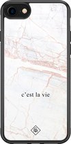 iPhone SE 2020 hoesje glass - C'est la vie | Apple iPhone SE (2020) case | Hardcase backcover zwart
