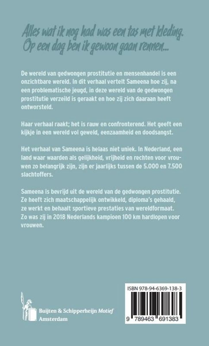 Sameena; mijn ultrarun uit de gedwongen prostitutie - back cover