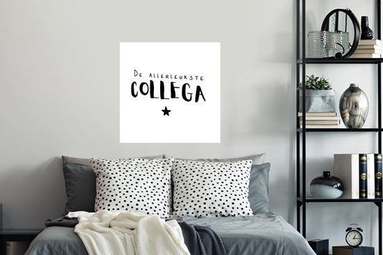 Stickers muraux - Sticker Feuille - Citations - Collègue - Proverbes - Le plus gentil collègue - 80x80 cm - Feuille adhésive - Stickers muraux Chambre d'enfant - Papier peint autocollant