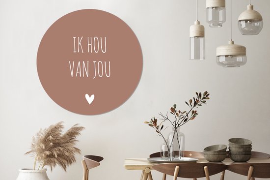 Cercle mural - Cercle mural - Citations - Je t'aime - Proverbes - Aluminium - Dibond - ⌀ 120 cm - Intérieur et Extérieur XXL