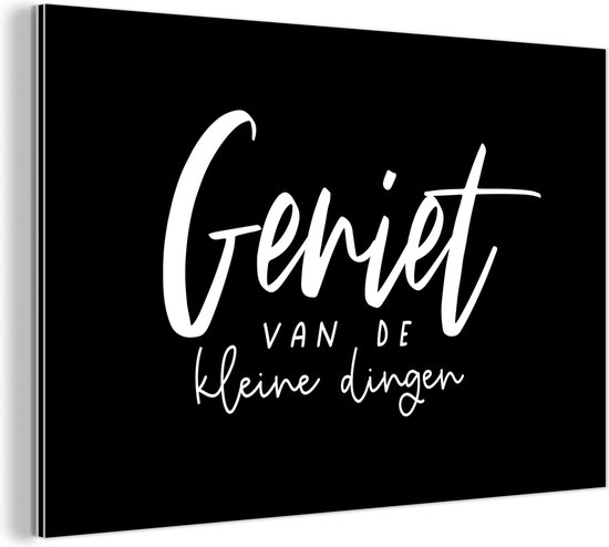 Décoration murale Métal - Peinture Aluminium Industrielle - Citations - Profiter des petites choses - Proverbes - 30x20 cm - Dibond - Photo sur aluminium - Décoration murale industrielle - Pour le salon / chambre