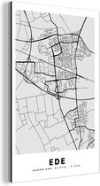 Wanddecoratie Metaal - Aluminium Schilderij Industrieel - Stadskaart - Ede - Grijs - Wit - 100x150 cm - Dibond - Foto op aluminium - Industriële muurdecoratie - Voor de woonkamer/slaapkamer - Plattegrond