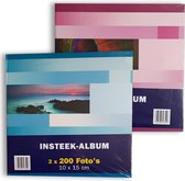 2x Foto Insteekalbum Blauw & Roze