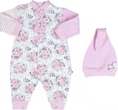 alisé Katoenen baby pyjamapak bloemen dessin Zalmroze 0-3 maanden
