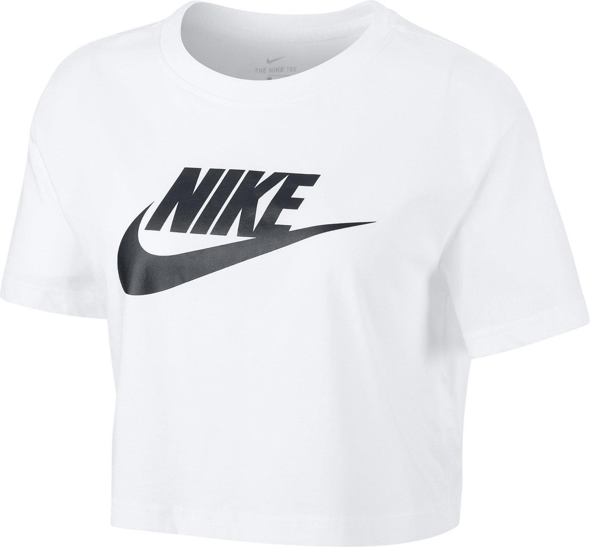 Nike Sportswear Essential Cropped Icon Futura T-Shirt Dames Wit