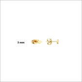 Aramat jewels ® - Oorbellen hartje goudkleurig zweerknopjes chirurgisch staal 3mm