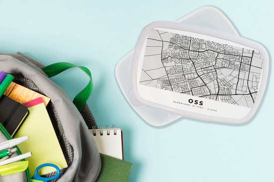 Breadbox Wit - Lunchbox - Breadbox - Carte - Oss - Pays- Nederland - 18x12x6 cm - Adultes