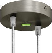 LEDatHOME - Cilindrische metalen 2-gats plafondkap – Geborsteld titanium