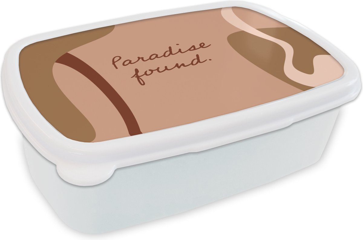 Broodtrommel Wit - Lunchbox - Brooddoos - Zomer - Quotes - Paradijs - 18x12x6 cm - Volwassenen