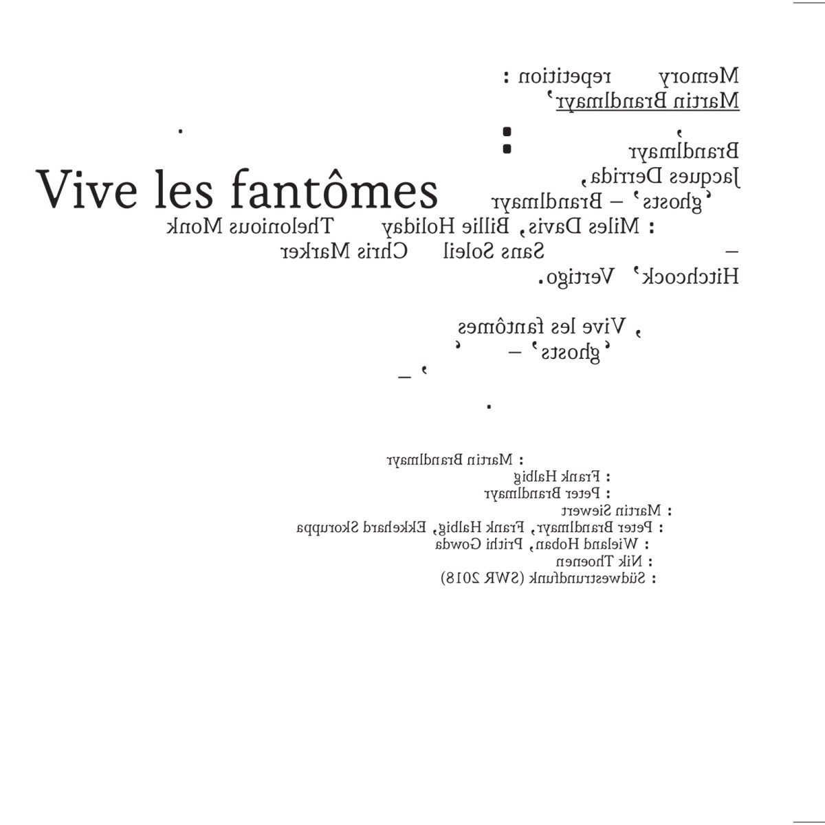 Martin Brandlmayr - Vive Les Fantomes (LP)