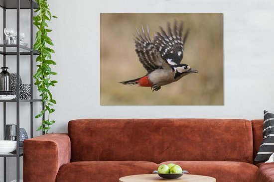 Peintures sur toile - Un pic épeiche en route pour nourrir ses petits - 120x90 cm - Décoration murale