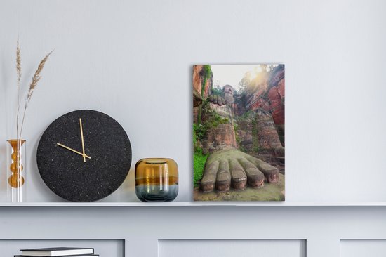 Pied du Grand Bouddha d'Asie de Leshan en Chine Toile 20x30 cm - petit - Tirage photo sur toile (Décoration murale salon / chambre)