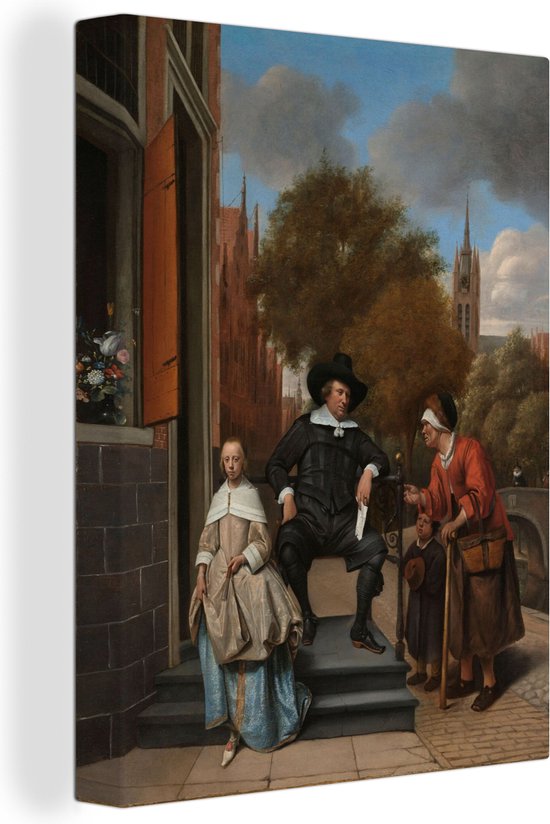 Portrait d'Adolf et Catharina Croeser à l'Oude Delft - Peinture de Jan Steen Toile 30x40 cm - petit - Tirage photo sur Toile (Décoration murale salon / chambre)