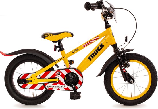 Loekie kinderfiets 12 inch - geel voor 2-4 jaar