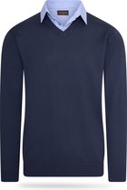 Cappuccino Italia - Heren Sweaters Mock Pullover Navy - Blauw - Maat XL