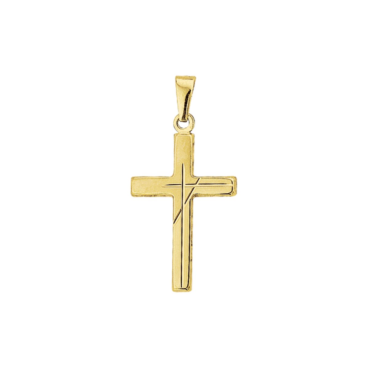 Hanger Kruis Poli/mat Gediamanteerd