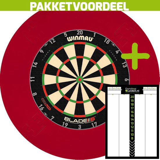 Winmau Blade 6 Triple Core Dartboard + EVA Surround (Rouge) + Dart