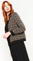 LOLALIZA Lurex cardigan met retroprint - Camel - Maat 36