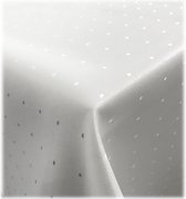 JEMIDI Tafelkleed Stof Tafelkleed Dots Zijdeglans Noble Tafelhoes Tafelkleed met Dots Wit 130x300 - Wit