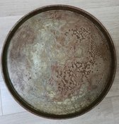 Kaarsenplateau - oude ijzeren schaal - industrieel - 54 cm - roest - koper