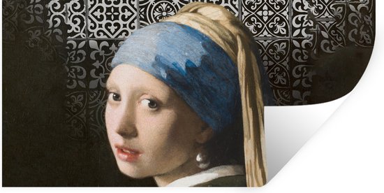 Stickers muraux - Fille à la Perle - carrelages - Motifs - 120x60 cm - Film Adhésif