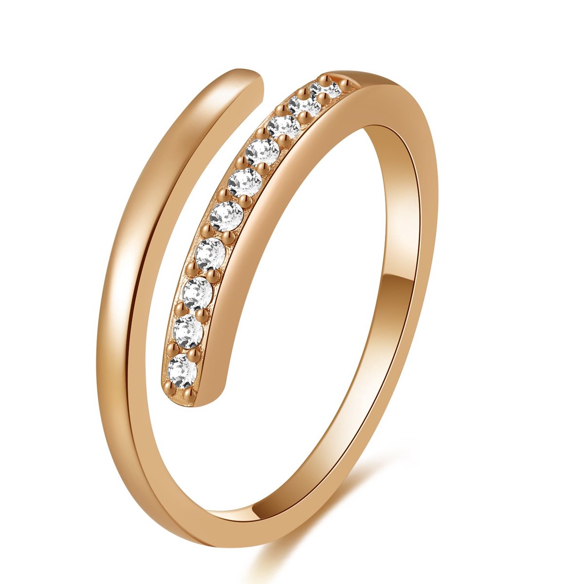 Di Lusso - Ring Cannes - Swarovski Crystals - Rosé gouden plating - Dames - Multimaat
