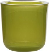 8 stuks transparant mat lime groen glazen refill kaarsen- en theelichtjes houders 75/75
