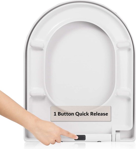 Abattant WC Navaris design pailleté - Abattant WC transparent 42 x 36 x 4,5  cm - Facile à fixer