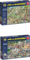 Jan van Haasteren Puzzelbundel - 2 stuks - Wereldkampioenschappen Veldrijden 1000 Stukjes & Dierentuin 1000 stukjes