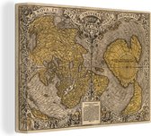 Canvas Wereldkaart - 40x30 - Wanddecoratie Wereldkaart - Wereldkaart - Geschiedenis