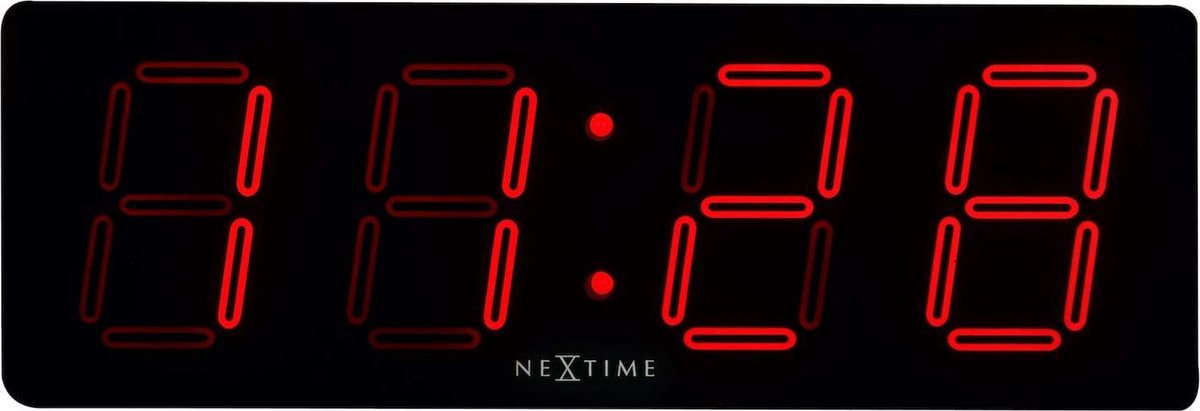 NeXtime Big D – Wandklok/Tafelklok – 51.5 × 18 × 4.5 cm – Plastic – Rood