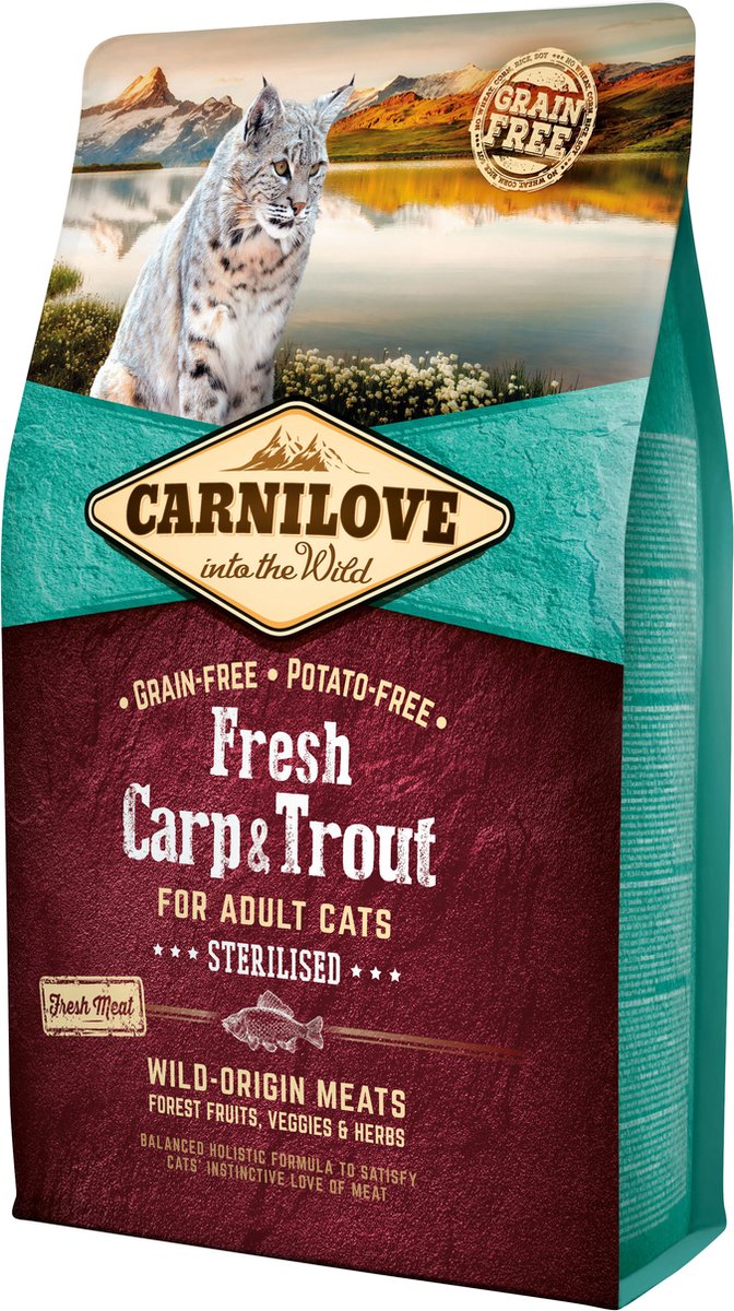 Carnilove Cat Grain Free Fresh Carp & Trout 6 kg - Kat