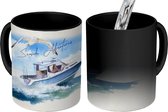 Magische Mok - Foto op Warmte Mokken - Koffiemok - Boot - Vogel - Zee - Magic Mok - Beker - 350 ML - Theemok