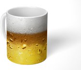 Mok - Koffiemok - Overvol glas bier met condensatie - Mokken - 350 ML - Beker - Koffiemokken - Theemok
