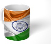 Mok - Koffiemok - Close-up van de vlag van India - Mokken - 350 ML - Beker - Koffiemokken - Theemok