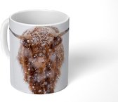 Mok - Schotse hooglander - Koe - Sneeuw - 350 ML - Beker