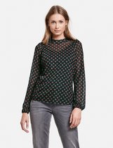 TAIFUN Dames Longsleeve met halftransparante details Charcoal gemustert-46