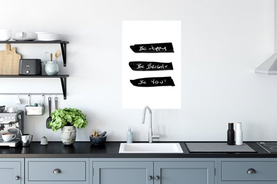 Affiche Citations - Soyez heureux, soyez brillant, soyez vous - Proverbes - Motivation - 40x60 cm