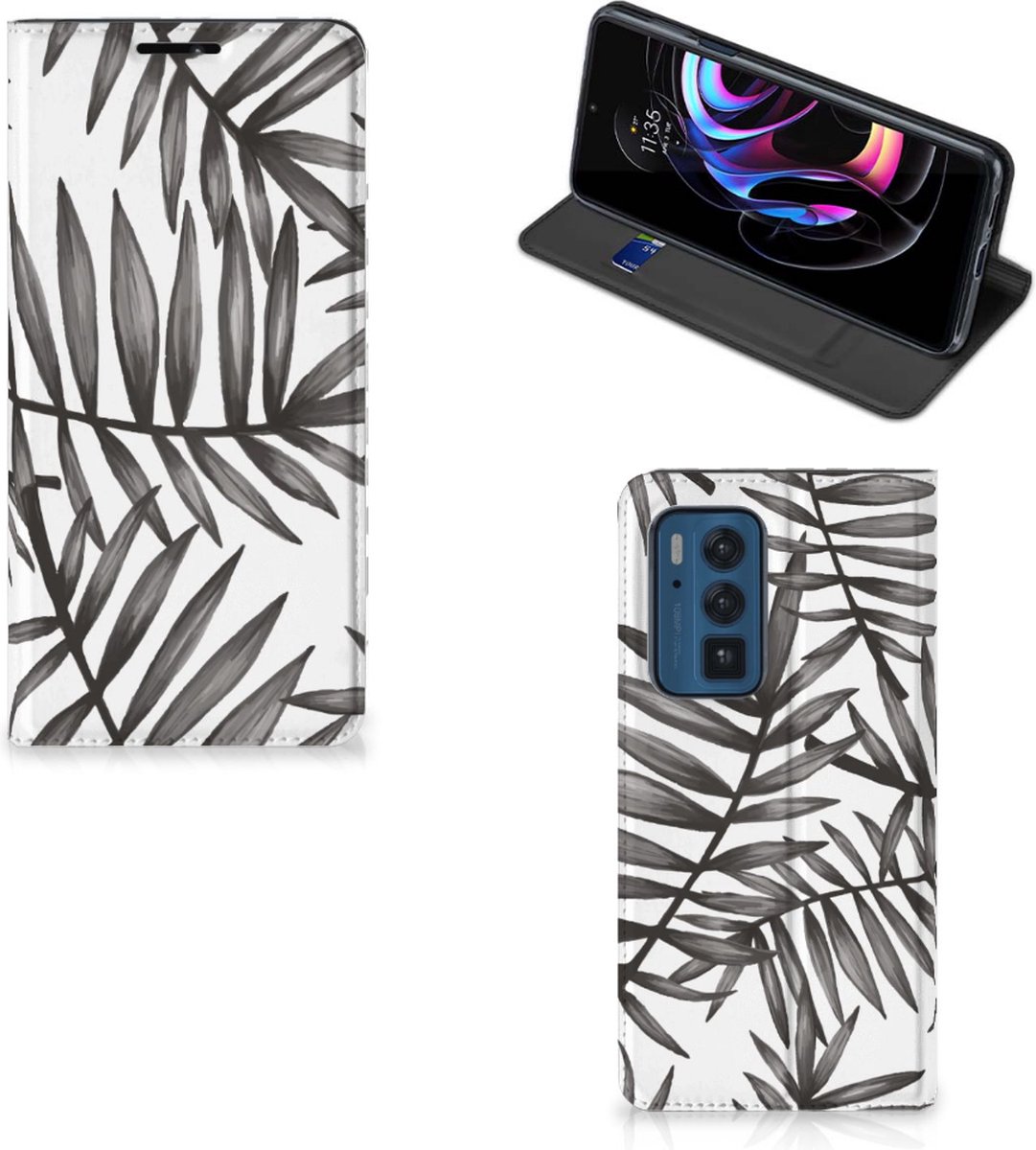 Motorola Edge 20 Pro Smart Cover Leaves Grey